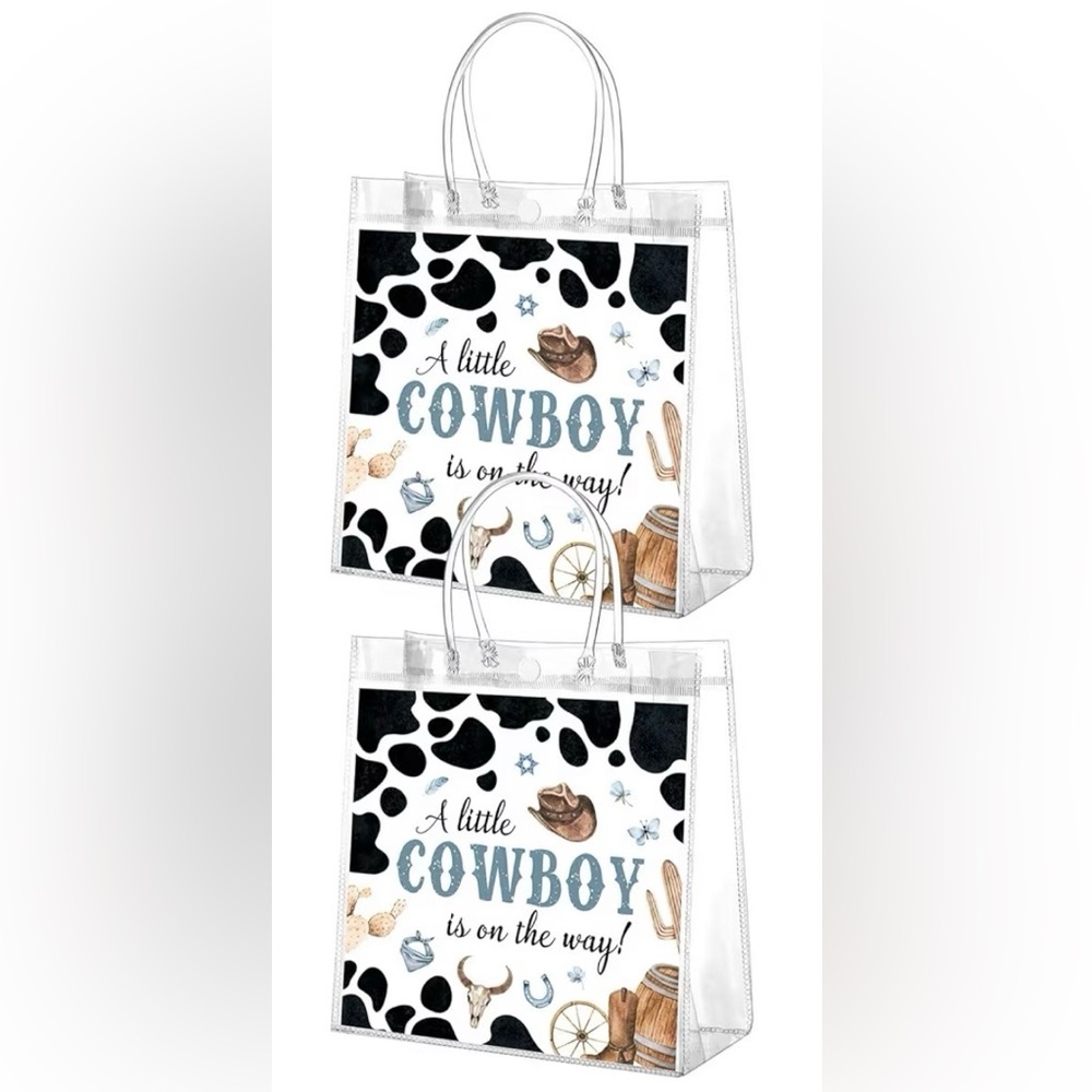 “A Little Cowboy Is On The Way” Baby Shower Party Favor Western Gift Bag